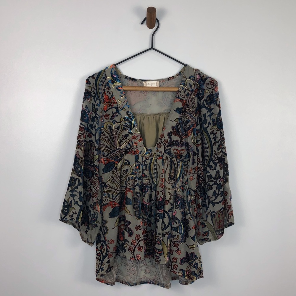 Altar’d State velvet flowy boho top size medium